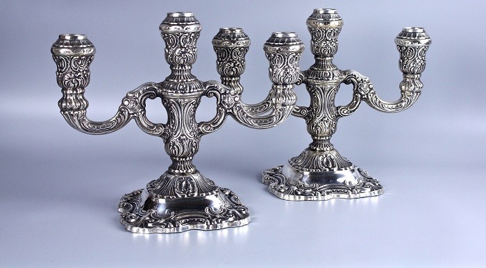 Подсвечник "серебро антик