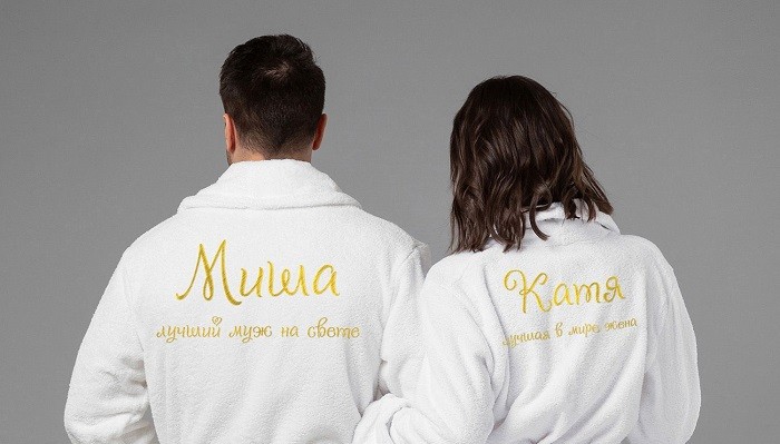 именные махровые халаты