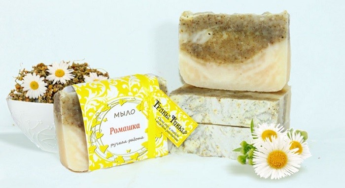 натуральное ромашковое мыло